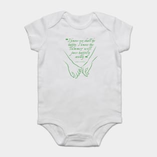 Jane Austen quote in green - I know we shall be happy. Baby Bodysuit